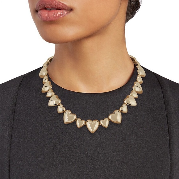 DANNIJO Gold Abbey 10k Goldplated Heart Collar NWT - Picture 7 of 8